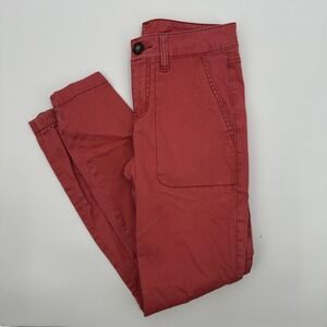 Cabi Pants Womens Small Red Style 5178 Utility Stretch Pockets‎ Casual Jogger